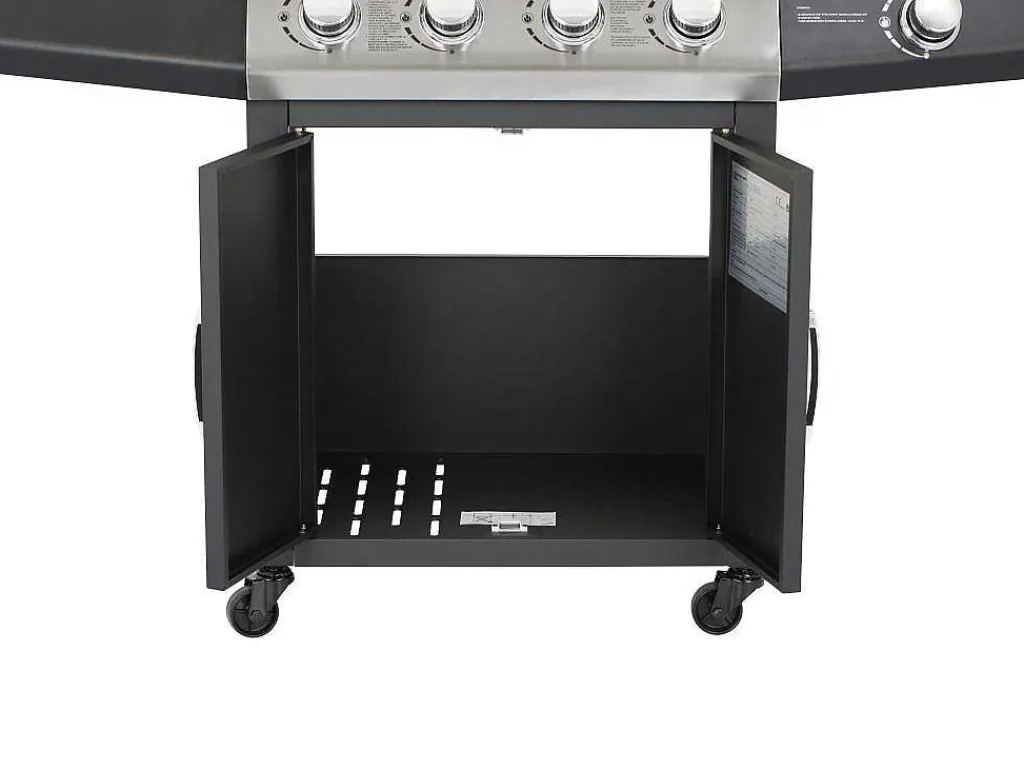 Barbecue Op Gas Met 4 Branders En 1 Rechaud Aan De Zijkant 143 X 54 X 115 Cm - Smoky-Vente-unique New