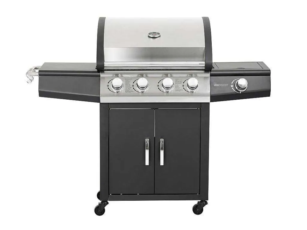 Barbecue Op Gas Met 4 Branders En 1 Rechaud Aan De Zijkant 143 X 54 X 115 Cm - Smoky-Vente-unique New