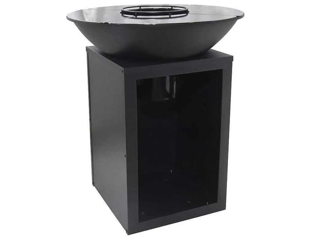 Barbecue Plancha Brasero Op Houtskool Met Opbergruimte 80 X 80 X 96 Cm, Zwart - Ignos-Vente-unique Hot