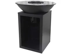 Barbecue Plancha Brasero Op Houtskool Met Opbergruimte 80 X 80 X 96 Cm, Zwart - Ignos-Vente-unique Hot