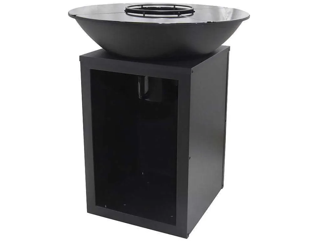 Barbecue Plancha Brasero Op Houtskool Met Opbergruimte 80 X 80 X 96 Cm, Zwart - Ignos-Vente-unique Hot