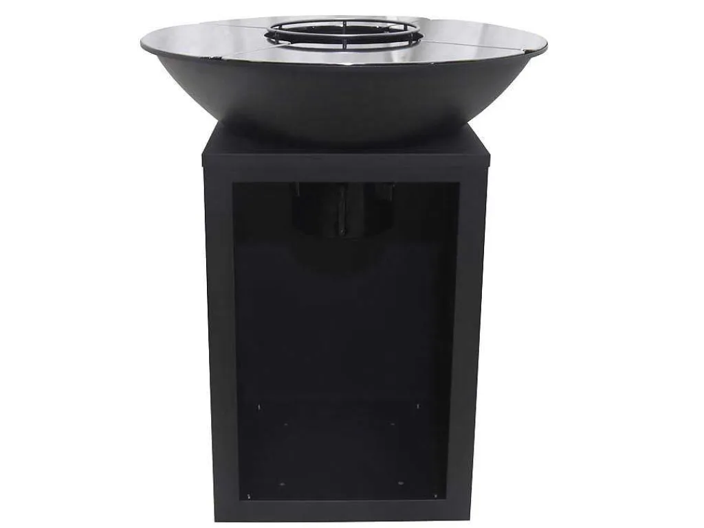 Barbecue Plancha Brasero Op Houtskool Met Opbergruimte 80 X 80 X 96 Cm, Zwart - Ignos-Vente-unique Hot