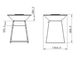 Barbecue/Plancha/Vuurkorf Van Staal - L81 X B81 X D96 Cm - Zwart - Corvera-Vente-unique Discount