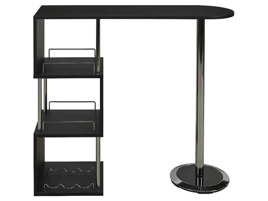 Barmeubel Aliseto - Mdf En Verchoomd Metaal - Zwart-Vente-unique Best