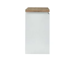 Barmeubel Halo Ii - Wit Gelakt Mdf - Leds - Wit En Eik-Vente-unique New
