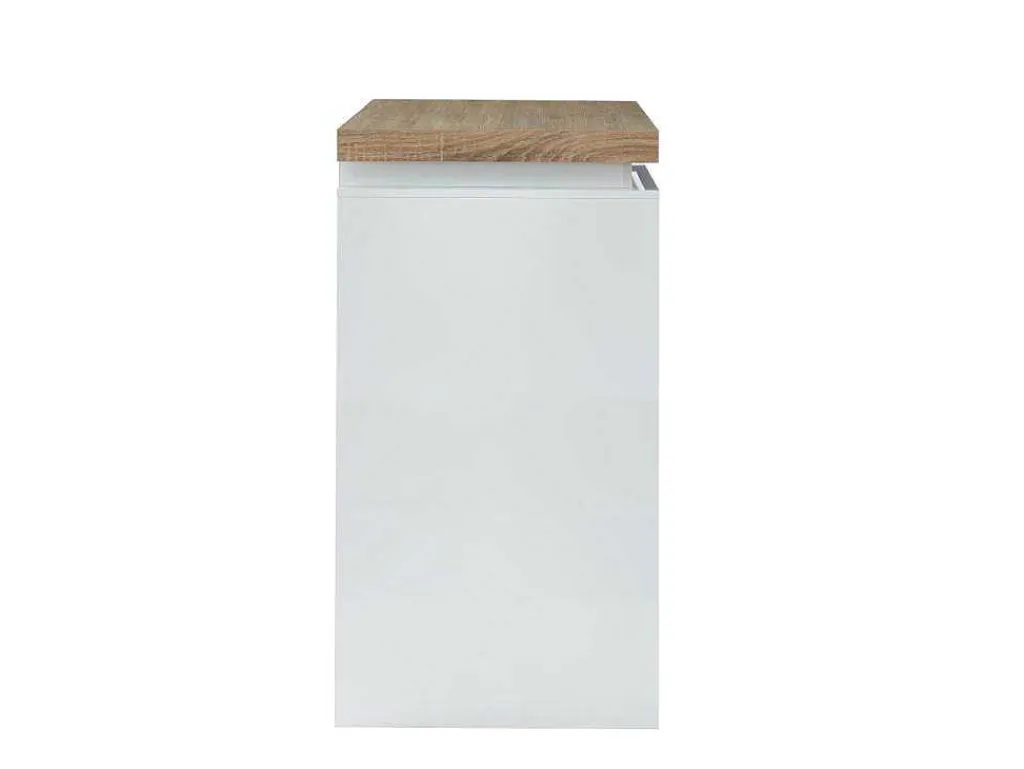 Barmeubel Halo Ii - Wit Gelakt Mdf - Leds - Wit En Eik-Vente-unique New