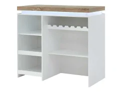 Barmeubel Halo Ii - Wit Gelakt Mdf - Leds - Wit En Eik-Vente-unique New
