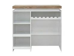 Barmeubel Halo Ii - Wit Gelakt Mdf - Leds - Wit En Eik-Vente-unique New