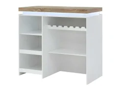 Barmeubel Halo Ii - Wit Gelakt Mdf - Leds - Wit En Eik-Vente-unique New