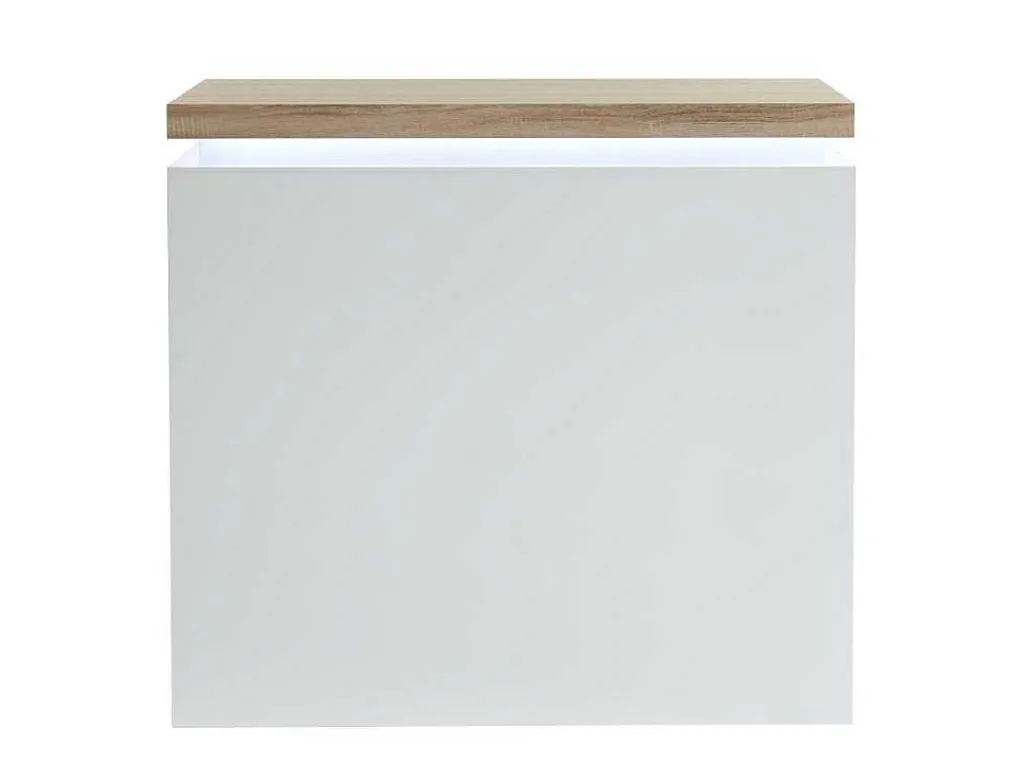 Barmeubel Halo Ii - Wit Gelakt Mdf - Leds - Wit En Eik-Vente-unique New