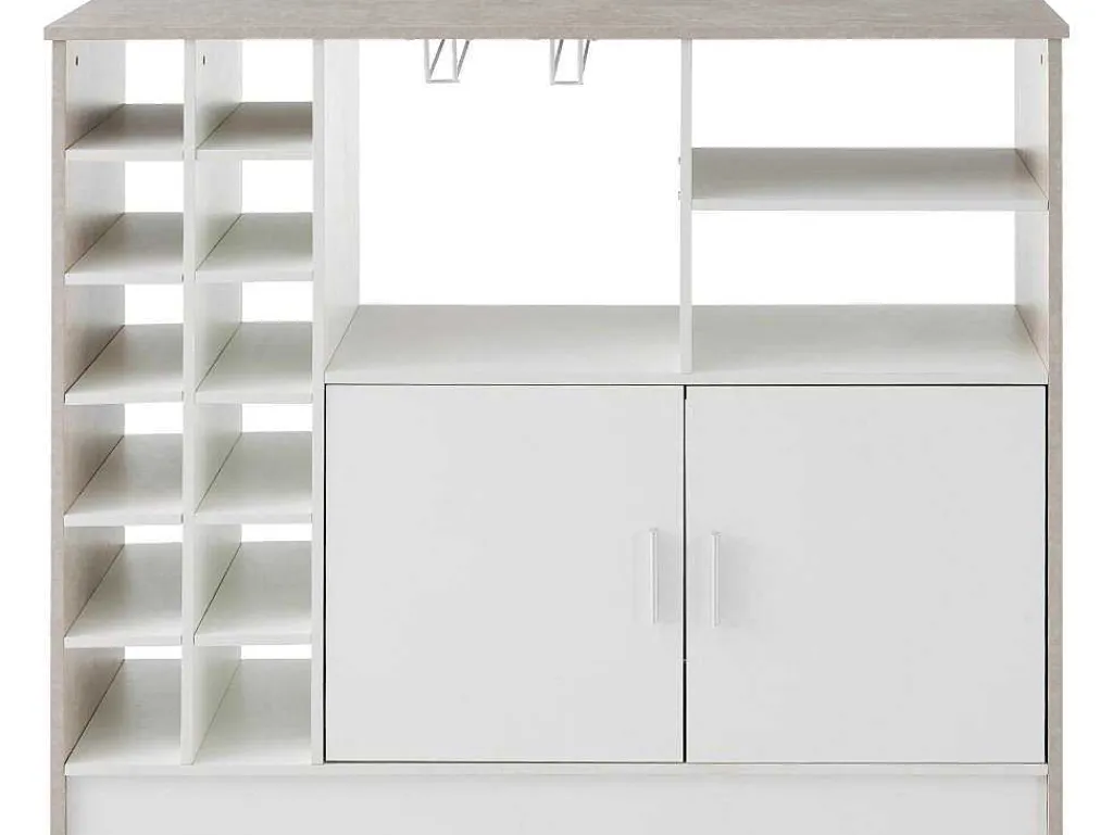 Barmeubel, Laag Dressoir Met Opbergruimte - Mdf - Eigentijdse Stijl - Kleuren: Grijs En Wit-Vente-unique Sale