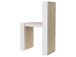 Barmeubel Met Opbergruimtes - Mdf - Naturel En Wit - Skarn-Vente-unique Discount