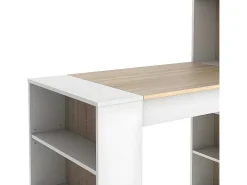 Barmeubel Met Opbergruimtes - Mdf - Naturel En Wit - Skarn-Vente-unique Discount