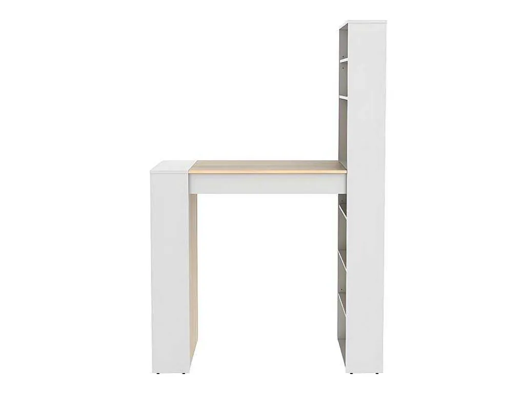 Barmeubel Met Opbergruimtes - Mdf - Naturel En Wit - Skarn-Vente-unique Discount
