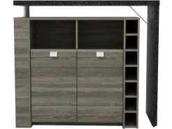 Barmeubel Meteorite - 2 Deuren & 2 Nissen - Mdf Blad Met Granieteffect-Vente-unique Discount