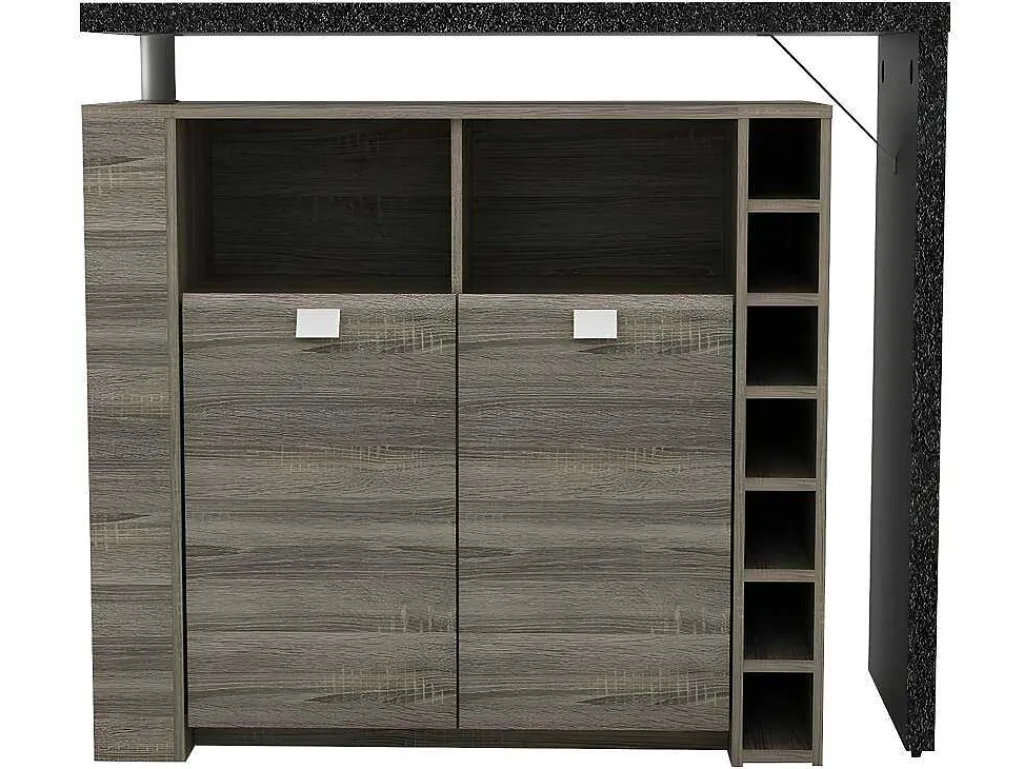 Barmeubel Meteorite - 2 Deuren & 2 Nissen - Mdf Blad Met Granieteffect-Vente-unique Discount
