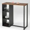Barmeubel Morena - Metaal En Mdf - Blad Walnoteneffect-Vente-unique Sale