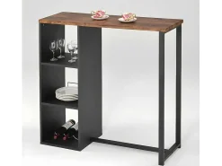 Barmeubel Morena - Metaal En Mdf - Blad Walnoteneffect-Vente-unique Sale