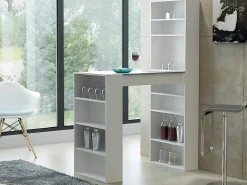 Barmeubel Skarn - Wit & Blad Met Graniet Effect-Vente-unique Discount