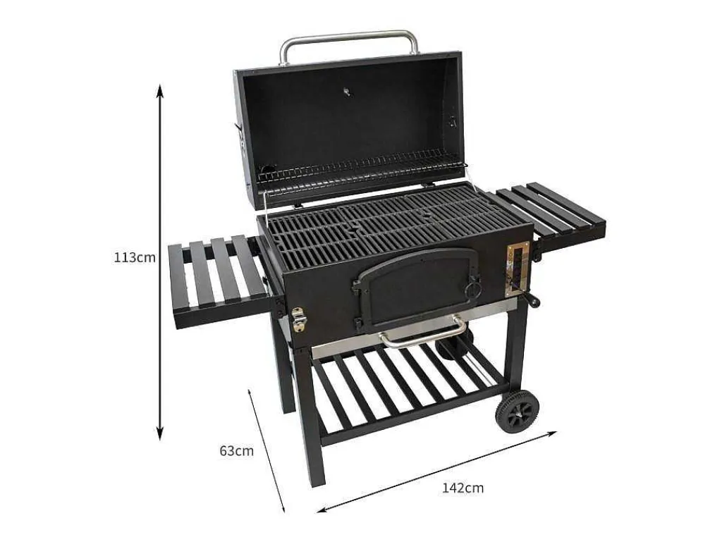 Bbq Grill Rookoven - Xxl - Zwart-Monstershop Outlet