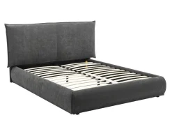 Bed 160 X 200 Cm - Ribfluweel - Antraciet - Sonetri-Vente-unique Best