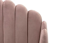 Bed 140 X 190 Cm Met Hoofdbord Met Golfpatroon - Velours - Oudroze + Matras - Sagali-Vente-unique Discount