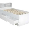 Bed Boris Met Laden En Opbergruimte - Wit - 90X190 Cm-Vente-unique Online