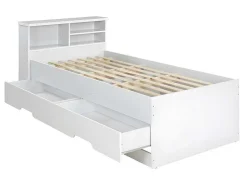 Bed Boris Met Laden En Opbergruimte - Wit - 90X190 Cm-Vente-unique Online