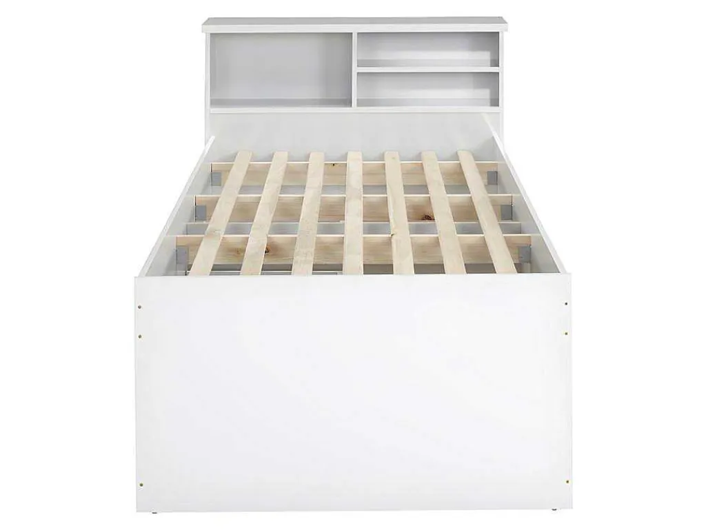 Bed Boris Met Laden En Opbergruimte - Wit - 90X190 Cm-Vente-unique Online