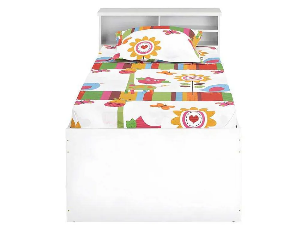 Bed Boris Met Laden En Opbergruimte - Wit - 90X190 Cm-Vente-unique Online