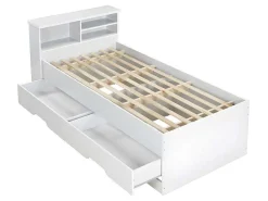 Bed Boris Met Laden En Opbergruimte - Wit - 90X190 Cm-Vente-unique Online