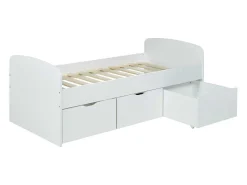 Bed Louane Met 2 Lades En 1 Opbergruimte - 90 X 190 Cm - Wit-Vente-unique New