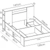 Bed Met Hoofdeinde Met Opbergruimte En Lades - 140 X 190 Cm - Kleur: Wit + Bedbodem + Matras - Leandre-Vente-unique Best