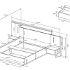 Bed Met Nachtkastjes 160 X 200 Cm - 2 Laden - Met Led'S - Kleur : Naturel En Antraciet - Francoli-Vente-unique Best