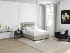 Bed Met Opbergruimte - Stof - Kleur: Champagne - 180 X 200 Cm - Leopold-Vente-unique Hot
