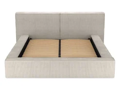 Bed Met Opbergruimte 180 X 200 Cm - Ribfluweel - Beige + Matras - Timano-PASCAL MORABITO New
