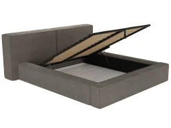 Bed Met Opbergruimte 180 X 200 Cm - Ribfluweel - Taupe + Matras - Timano-PASCAL MORABITO Clearance