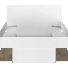 Bed Met Opbergruimte 120 X 190 Cm Wit En Houtlook Kinselia-Vente-unique Clearance