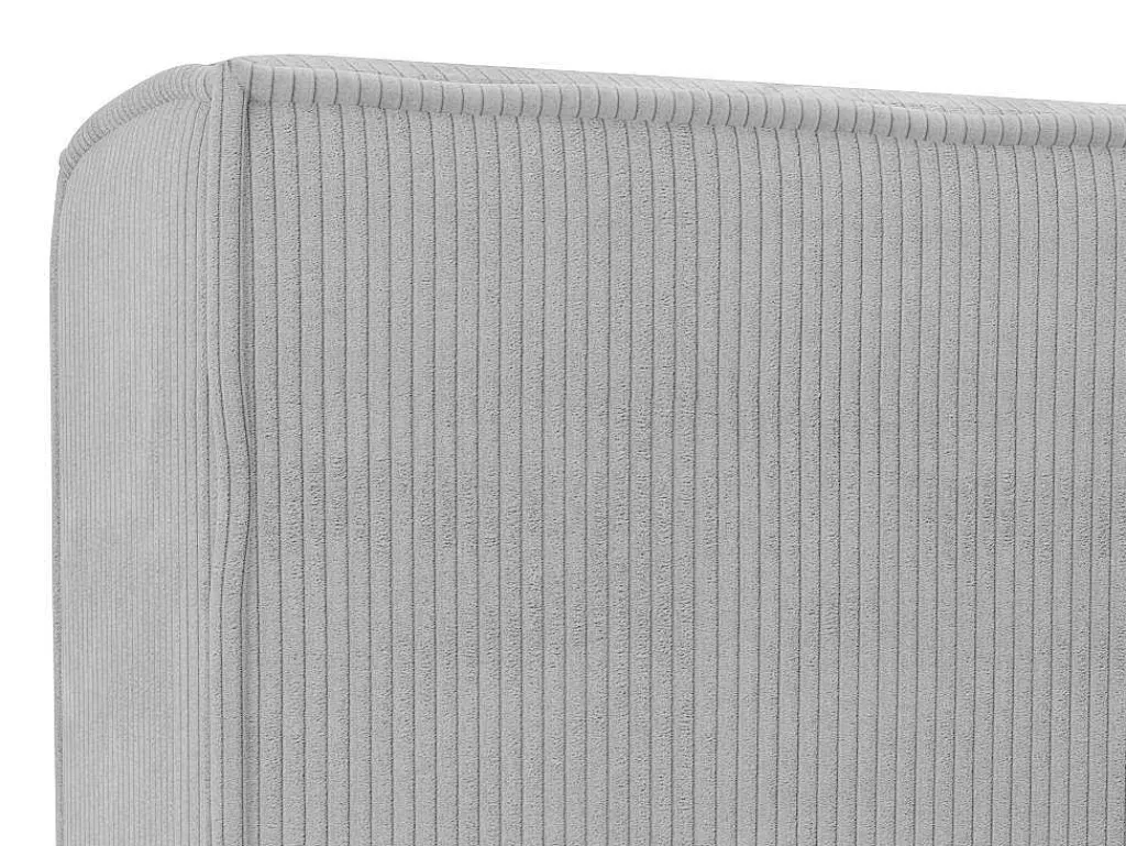 Bed Met Opbergruimte 180 X 200 Cm - Ribfluweel - Lichtgrijs + Matras - Timano-PASCAL MORABITO New