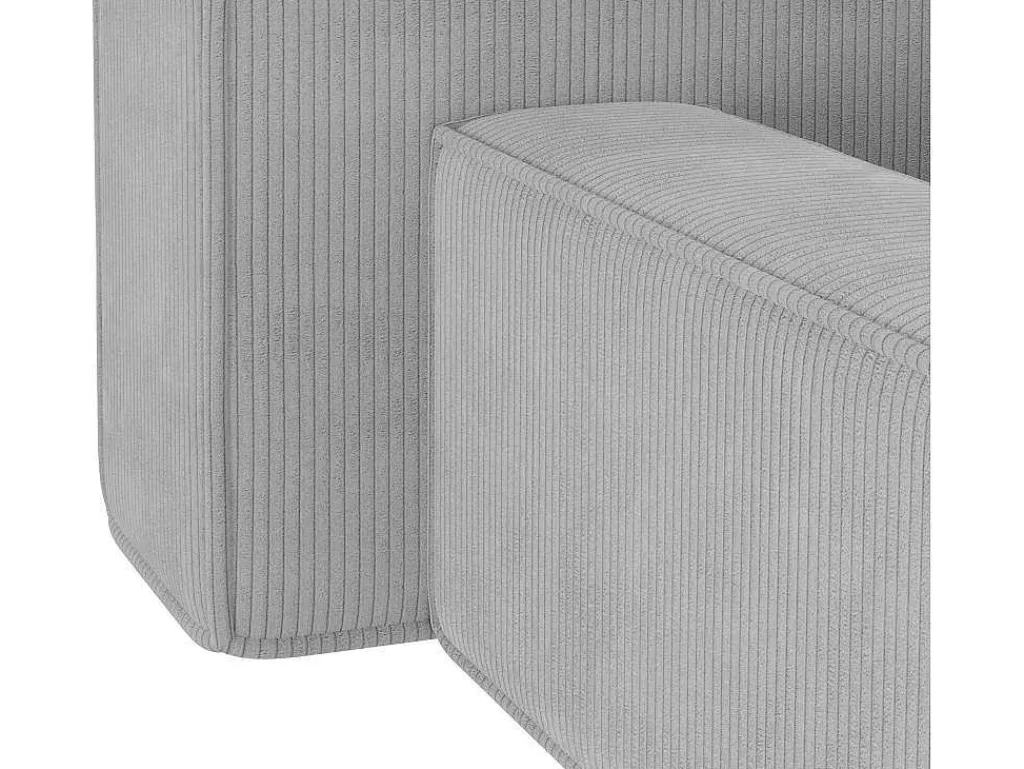 Bed Met Opbergruimte 180 X 200 Cm - Ribfluweel - Lichtgrijs + Matras - Timano-PASCAL MORABITO New