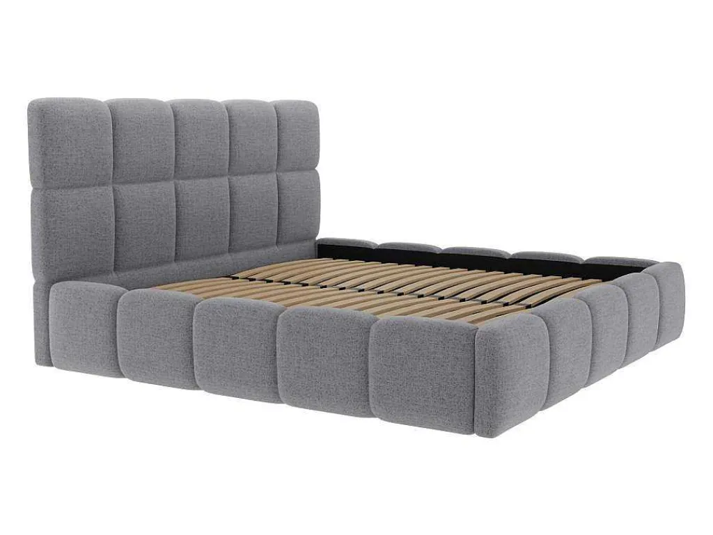 Bed Met Opbergruimte 160 X 200 Cm - Stof Met Textuur - Grijs - Damado Van-PASCAL MORABITO Discount
