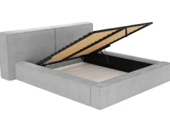 Bed Met Opbergruimte 180 X 200 Cm - Ribfluweel - Lichtgrijs - Timano - Van-PASCAL MORABITO Outlet