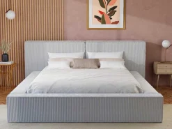 Bed Met Opbergruimte 180 X 200 Cm - Ribfluweel - Lichtgrijs - Timano - Van-PASCAL MORABITO Outlet