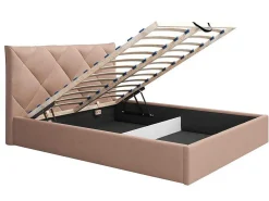 Bed Met Opbergruimte 160 X 200 Cm - Velours - Beige - Stari Van - Van-PASCAL MORABITO Hot