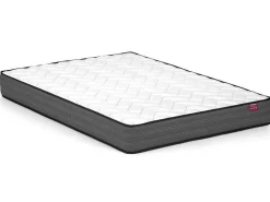 Bed Met Opbergruimte 180 X 200 Cm Met Hoofdbord Met Verticale Stiksels - Velours - Taupegrijs + Matras - Larali-Vente-unique