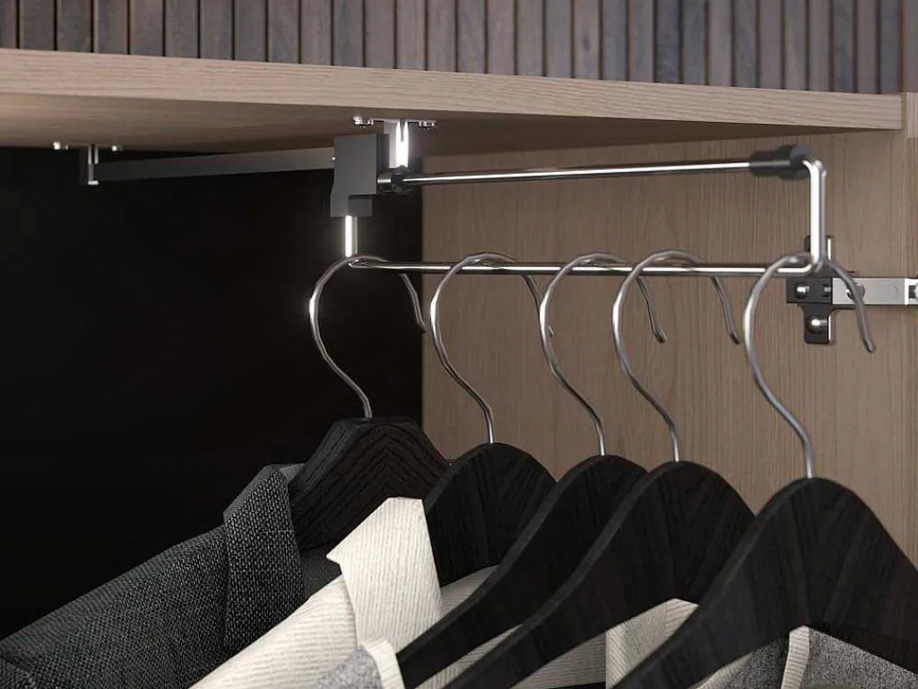 Bed Met Opbergruimte 160 X 200 Cm - Met Ledverlichting - Kleur: Naturel En Zwart + Bedbodem - Velona-Vente-unique Online