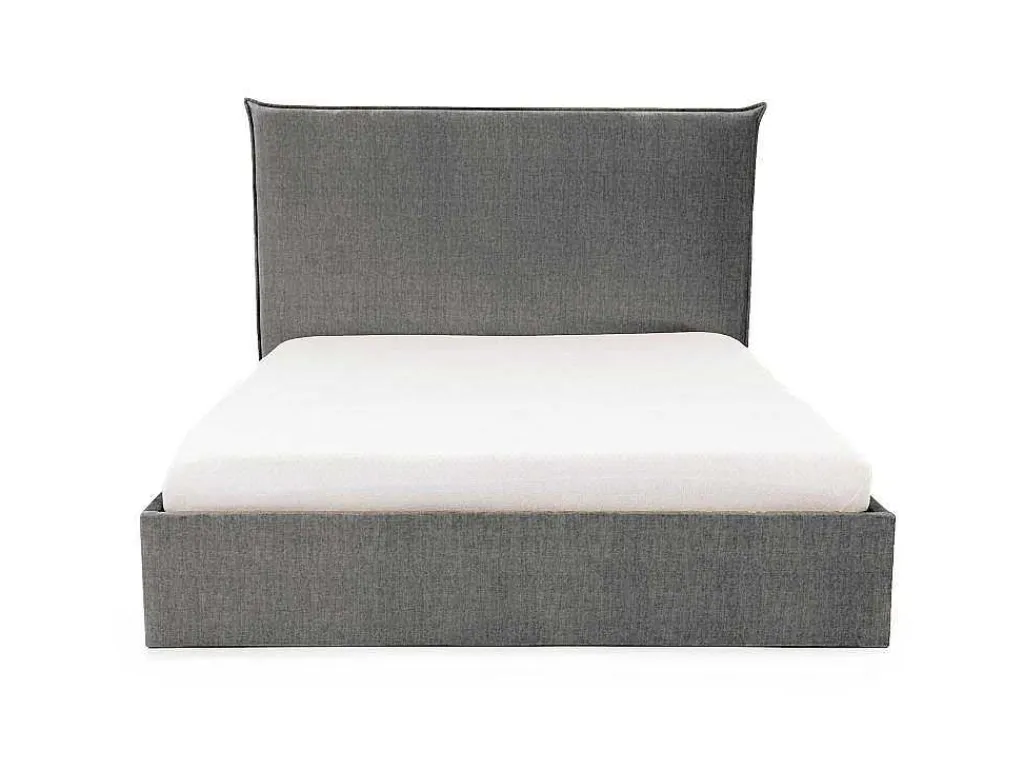 Bed Met Opbergruimte 140 X 200 Cm - Velours - Grijs - Soryo - Van-PASCAL MORABITO Discount