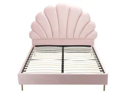 Bed Met Schelpvorm 140 X 190 Cm - Velours - Roze - Livaya-Vente-unique Sale