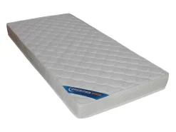 Bed Met Slaaplade Louise - 2 X 90 X 190 Cm - Grijze Stof + Matras-Vente-unique Sale