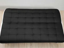 Bedbank Van Kunstleer Murni En Poef - Zwart-Vente-unique Best
